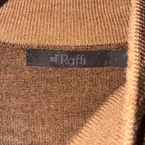 Raffi Men's Palmer zip 100% merino wool sweater L - Picture 3 of 4